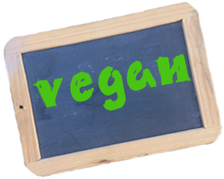 Schiefertafel Text vegan